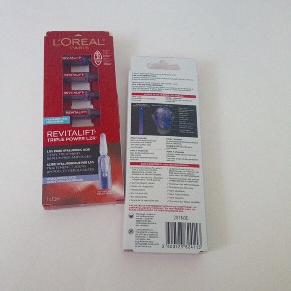 2 Boxes L'Oreal Paris Revitalift Triple Power1.9% Hyaluronic Acid 7Day Treatment - Picture 1 of 8